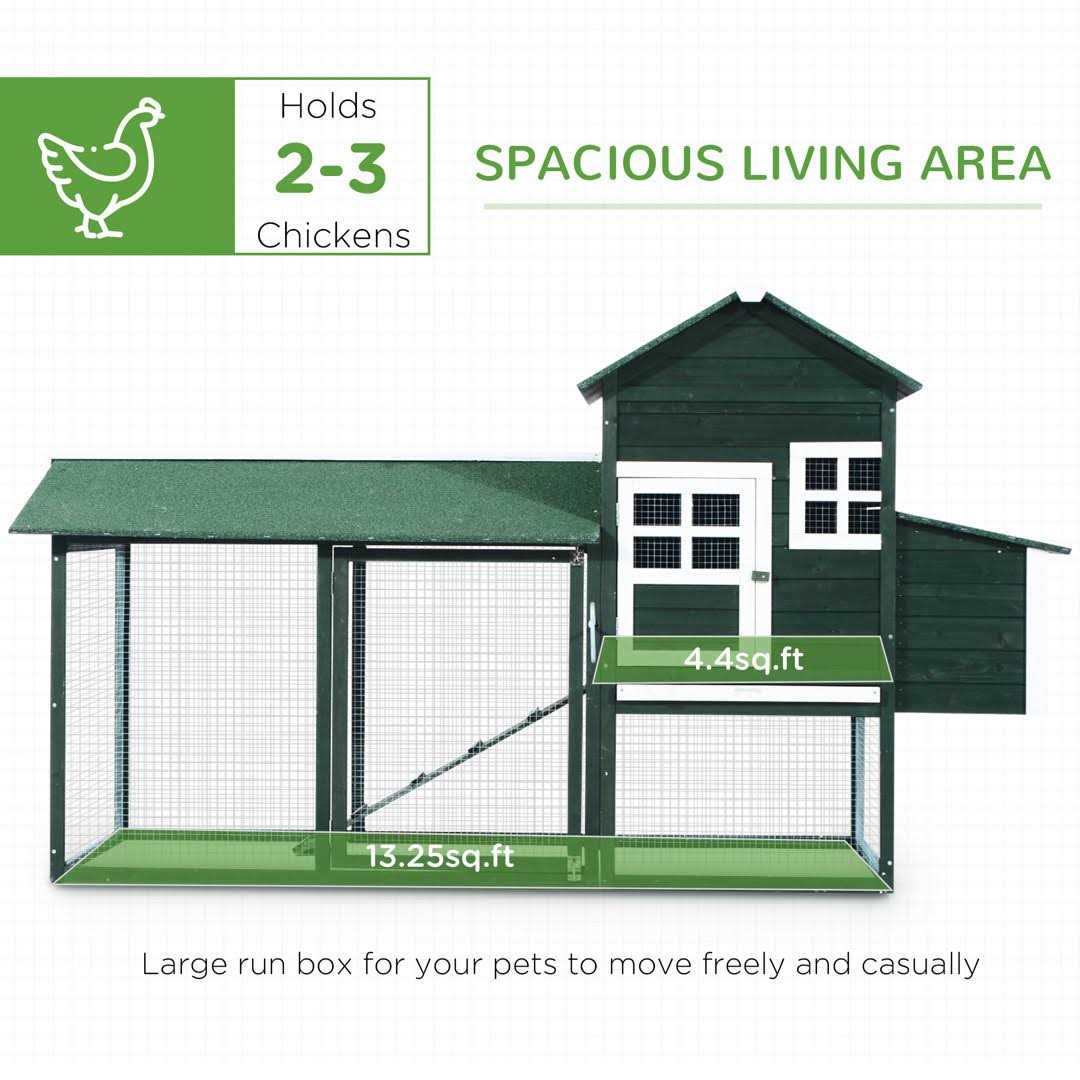 Wooden Chicken Coop with Run Nesting Box W9282