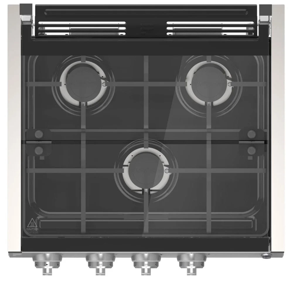 3 Burner Stainless Steel Gas Cooktop with Glass Cover F940
