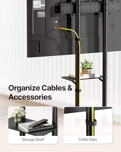 Heavy-Duty Rolling TV Stand for 32–85" Screens, Black D469400