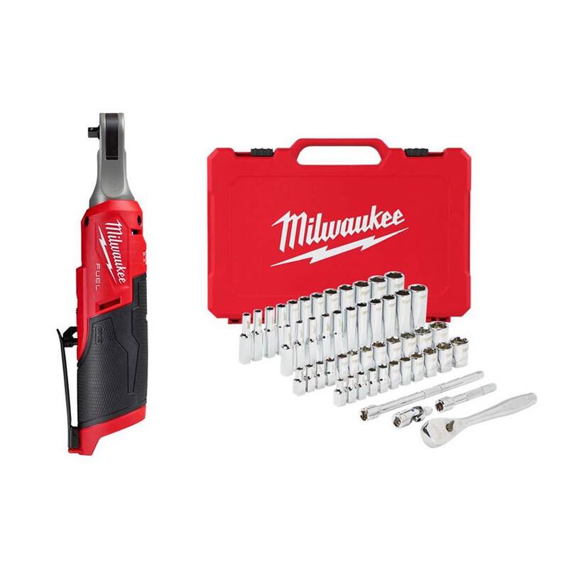 12-Volt Cordless Ratchet with 51-Piece Mechanics Tool Set X7192