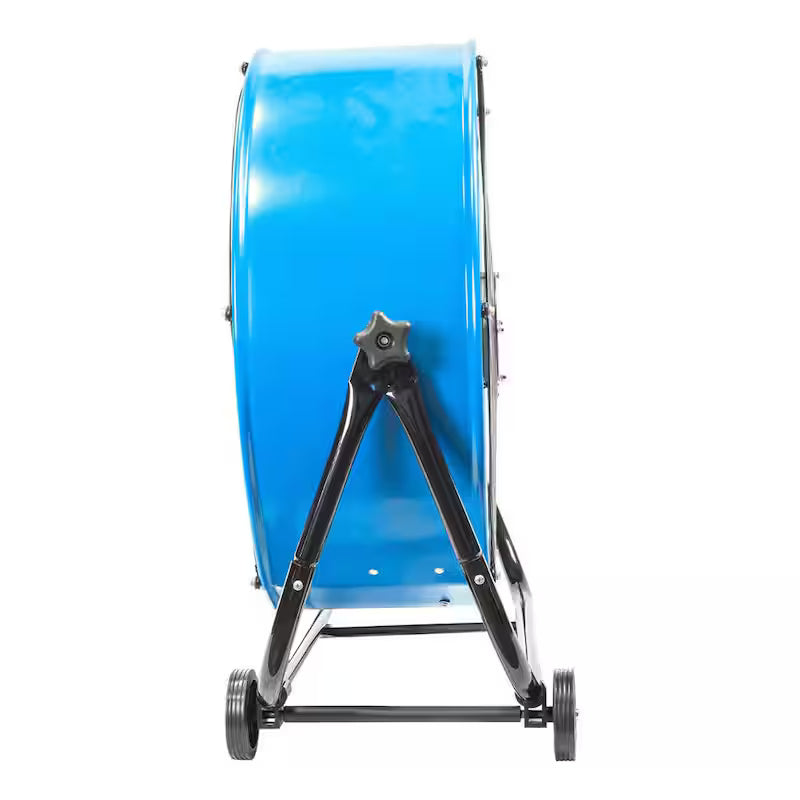 2 Fan Speeds Drum Fan in Blue with Snap-On Wheels W93967