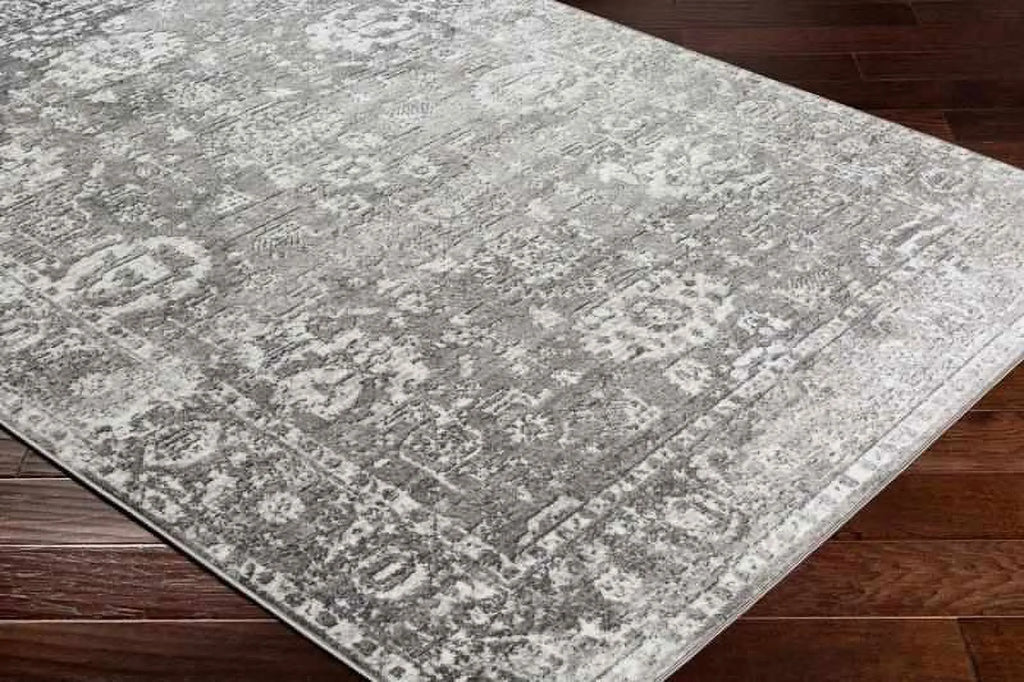 9x12 Gray Charcoal White Area Rug F45115