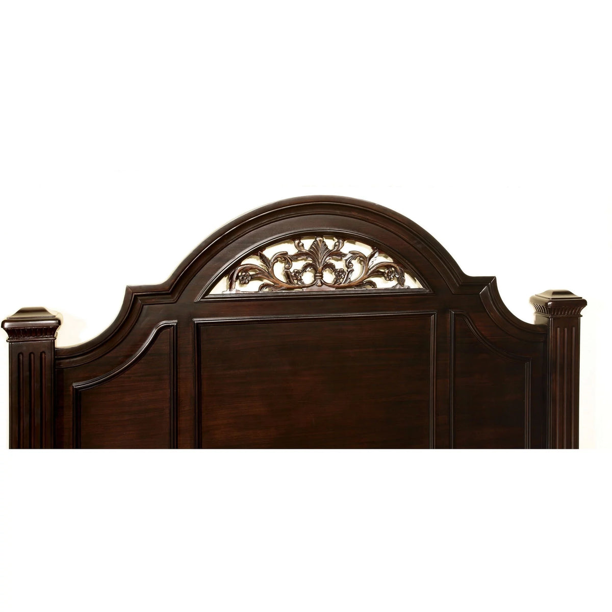 King Dark Walnut Solid Wood Four Poster Bed Z338
