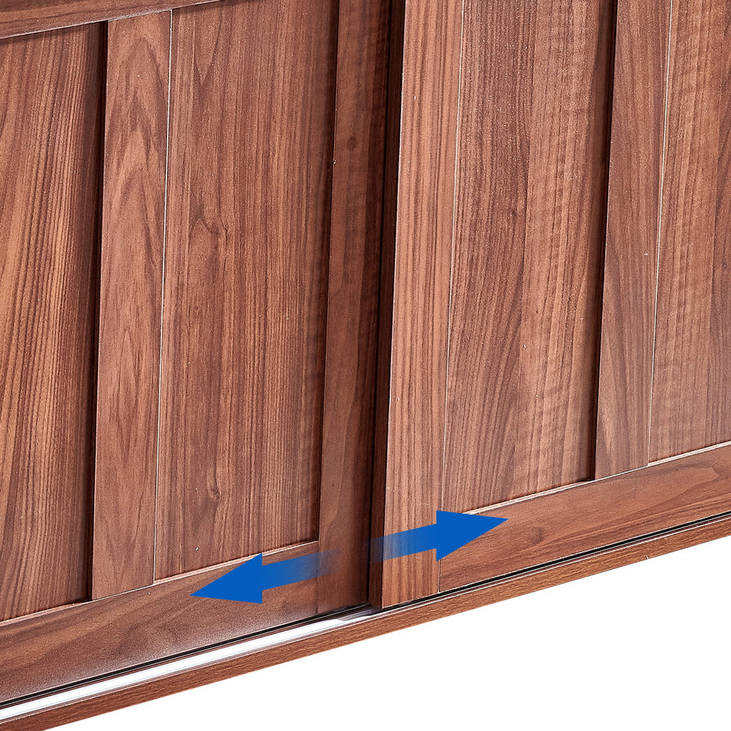Brown Wood Buffet Table Sideboard Cabinet Q7746