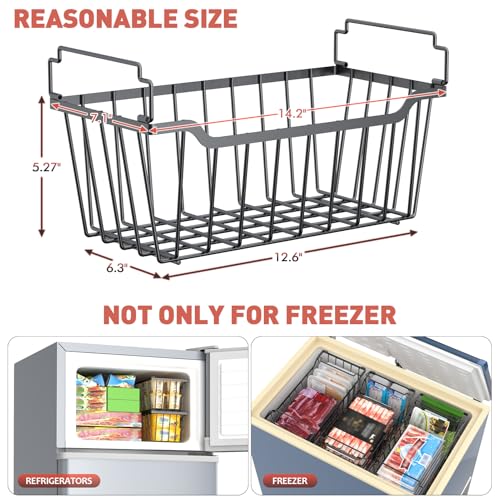 4 Pack Stackable Freezer Organizer Bins with Foldable Handle R61088
