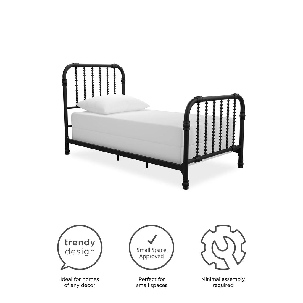 Twin Black Metal Bed O883