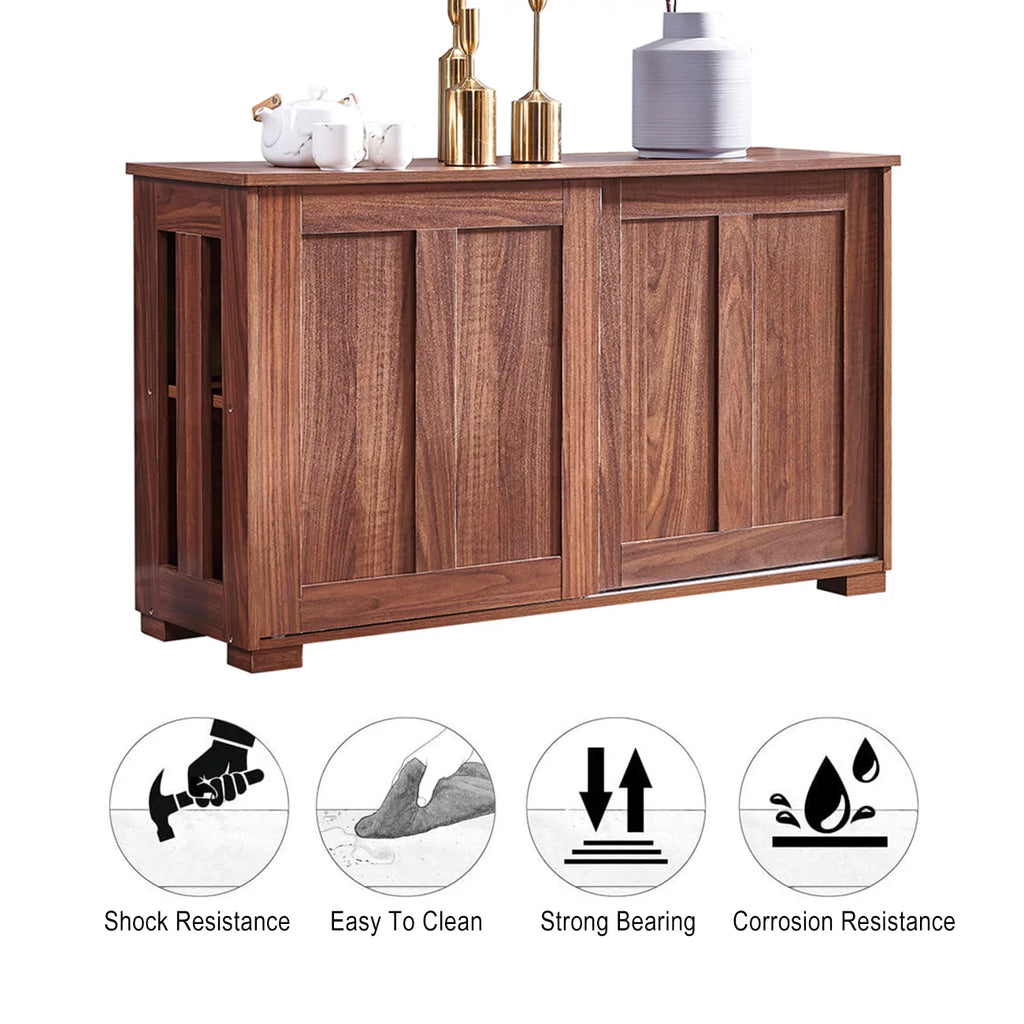 Brown Wood Buffet Table Sideboard Cabinet Q7746