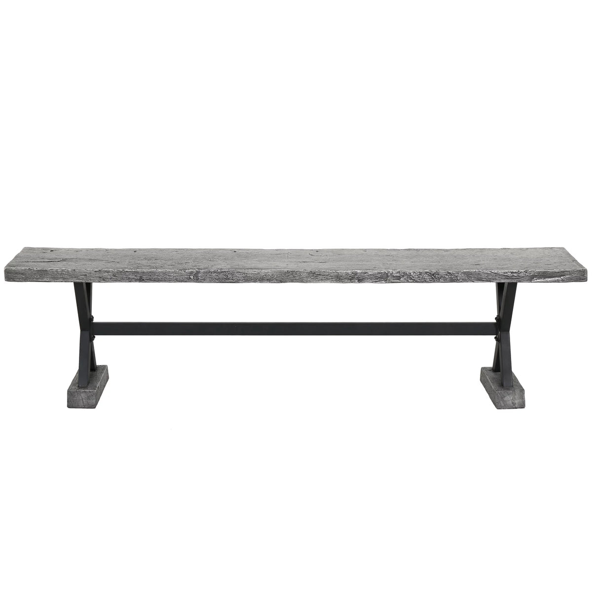 Grey Concrete and Steel Dining Bench J985