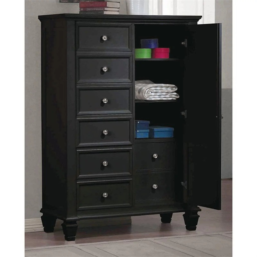 6 Drawer Chest in Black and Silver P40971