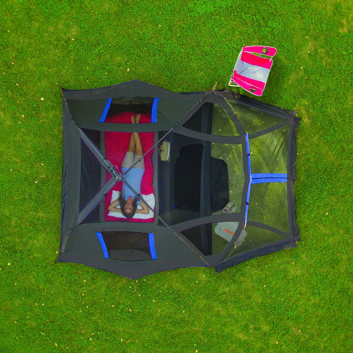 6-Person Instant Cabin Tent with LED Lighted Poles J30628
