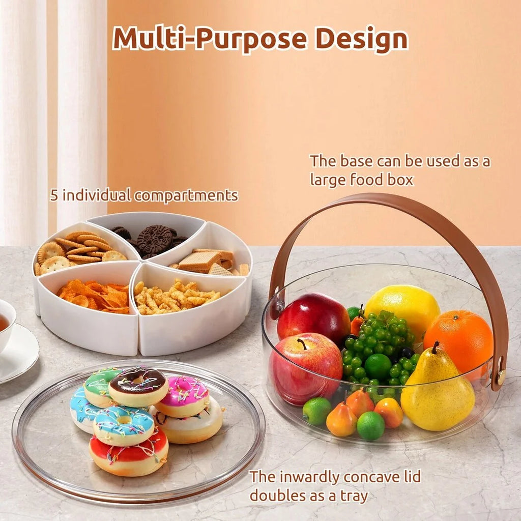 Portable 5-Compartment Organizer Tray with Lid and Handle J65628