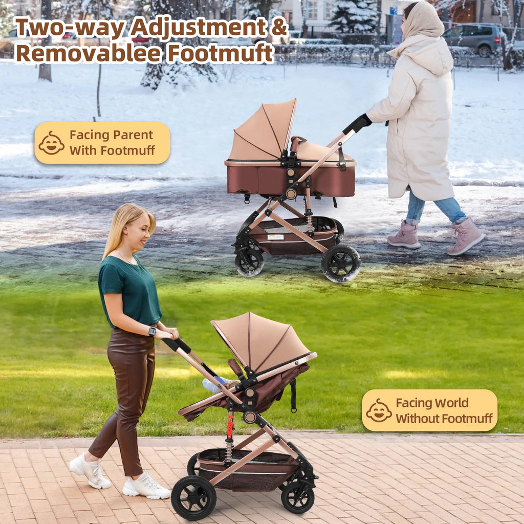 Foldable Reversible Bassinet Baby Stroller Y135