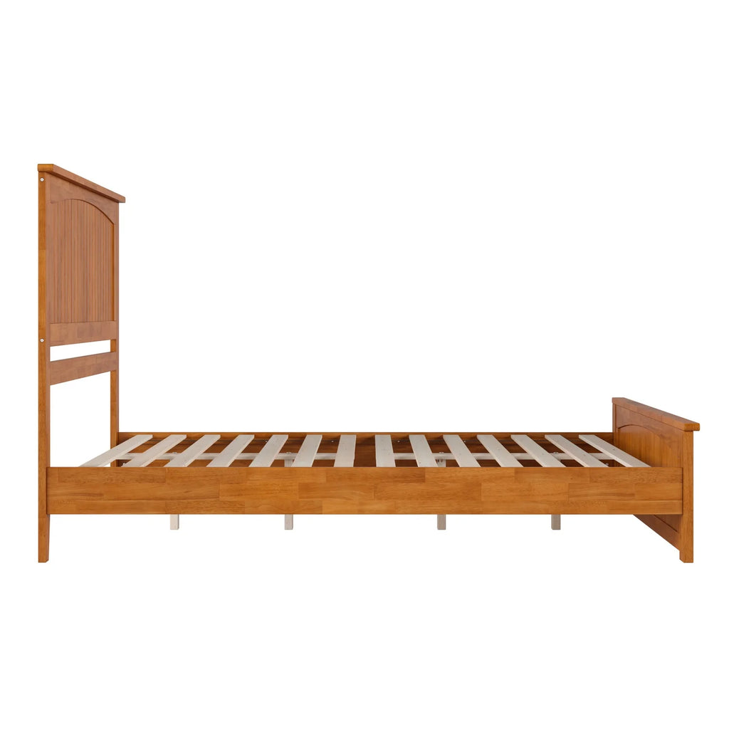 Queen Solid Wood Low Profile Platform Bed with Footboard W626