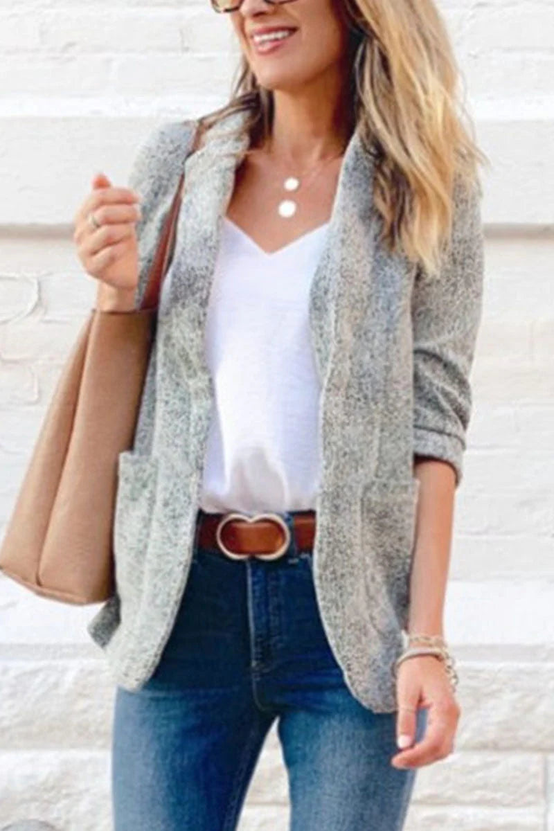 Work Patchwork Turn-back Collar Outerwear N7520