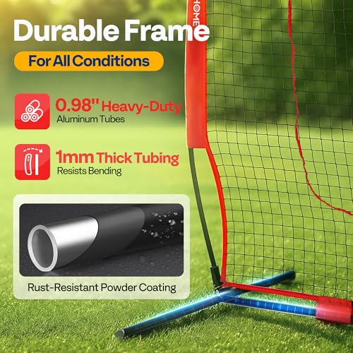 7x7 Ft Baseball Softball Practice Net with Batting Tee and Carry Bag J76239