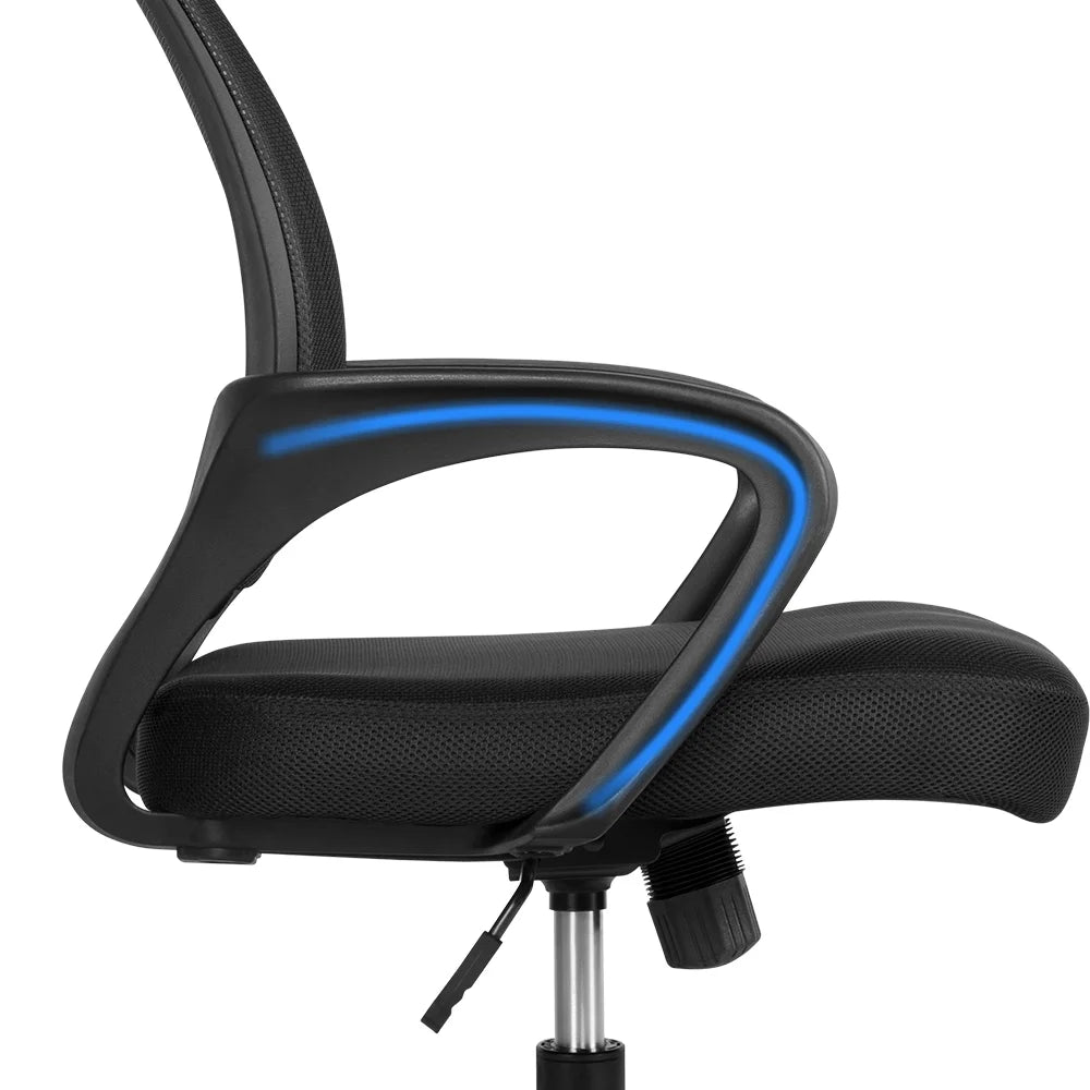 Black Height-Adjustable Drafting Table and Mesh Office Chair Set L979