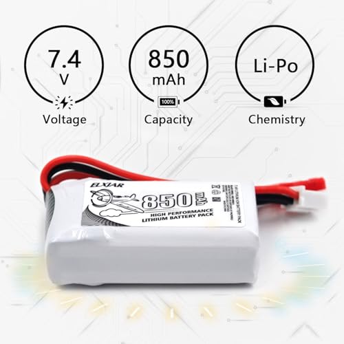 7.4V 850mAh LiPo Battery with JST Plug O150489