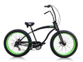 26 Beach Cruiser Three Piece Crank Alloy Neon Green Rims Black Tire B45432