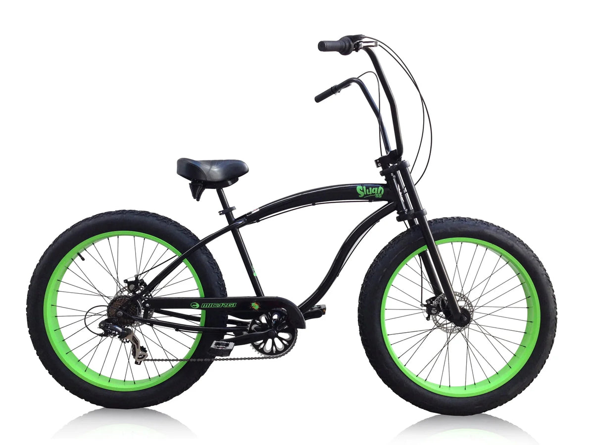26 Beach Cruiser Three Piece Crank Alloy Neon Green Rims Black Tire B45432