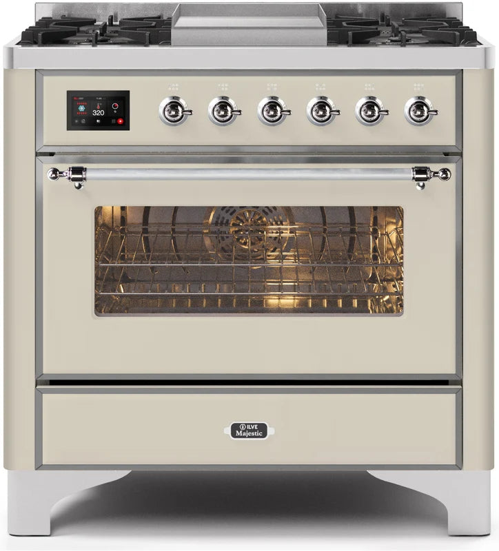 Antique White Dual Fuel Propane Gas Range P864