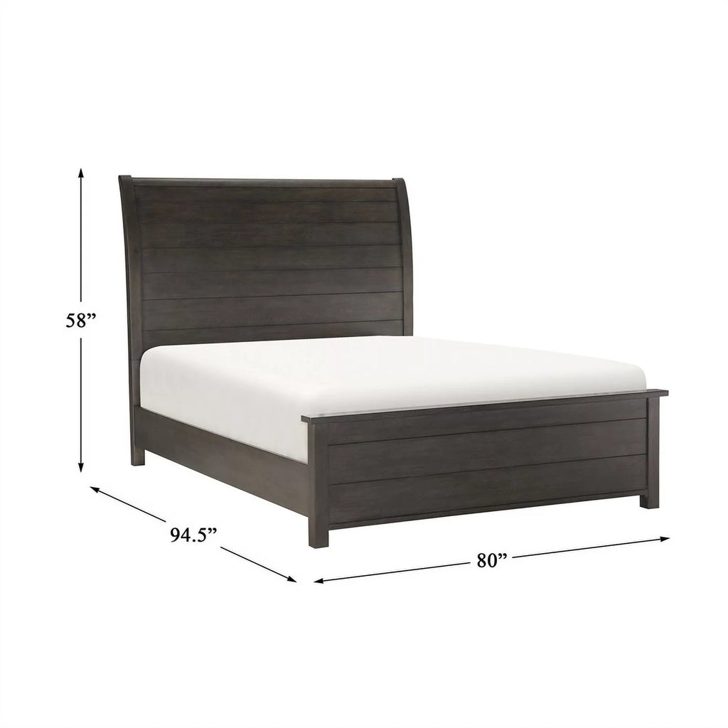 California King Sleigh Bed in Dark Cherry O716
