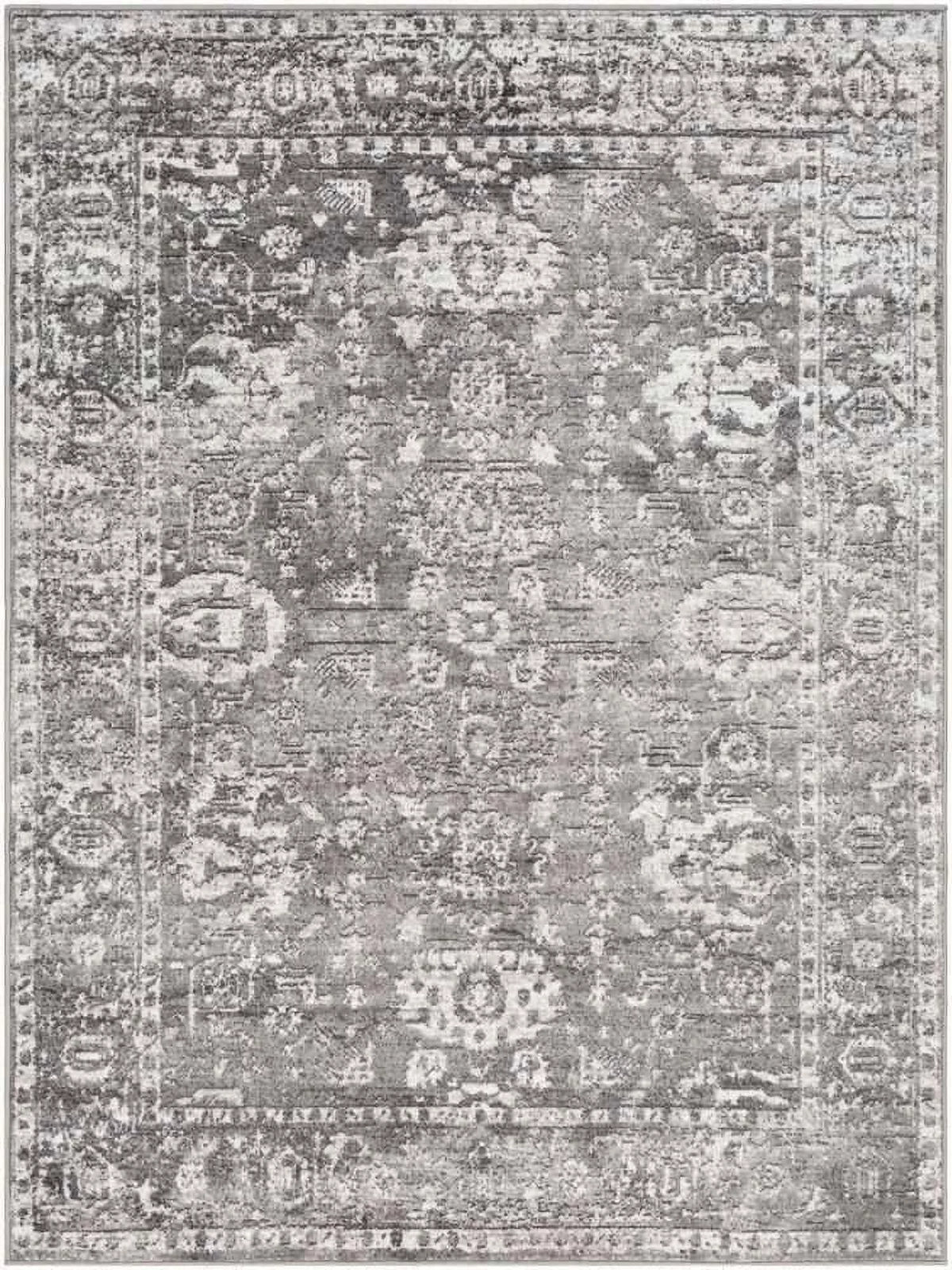 9x12 Gray Charcoal White Area Rug F45115