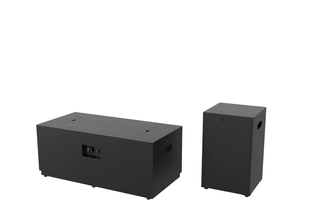 42" Rectangle Gas Fire Pit, Black N99612