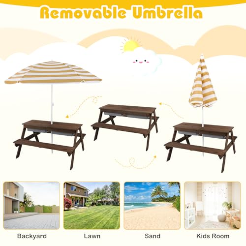 Kids 4 in 1 Sand and Water Table with Umbrella I2727