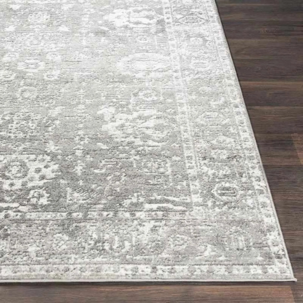 9x12 Gray Charcoal White Area Rug F45115