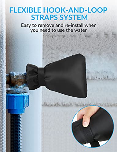 7.1''W x 9.8''H Waterproof Insulated Outdoor Faucet Cover, Black (2) X280036