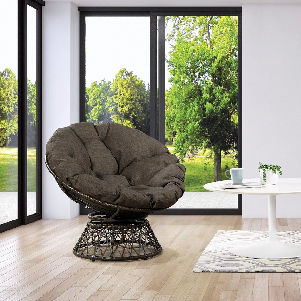 Brown Papasan Chair with Round Cushion S42415