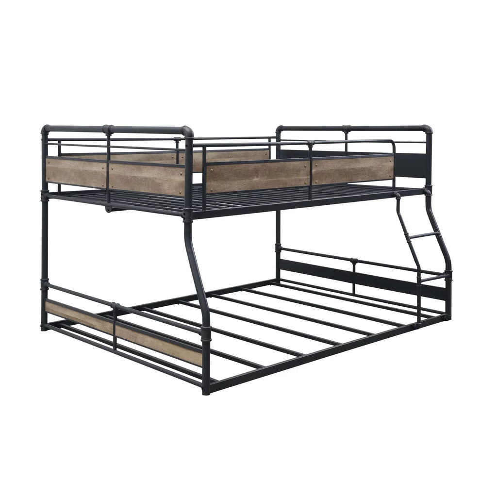 Full/Queen Bunk Bed Antique Oak Sandy Black Dark Bronze Z85408