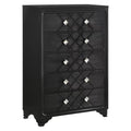 Black 5 Drawer Tall Dresser I55320