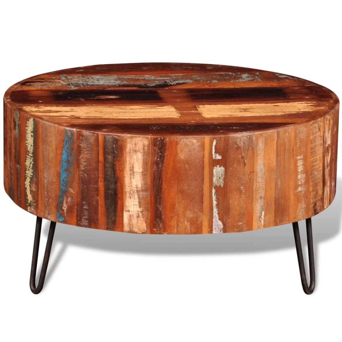 Solid Reclaimed Wood Round Coffee Table I4575