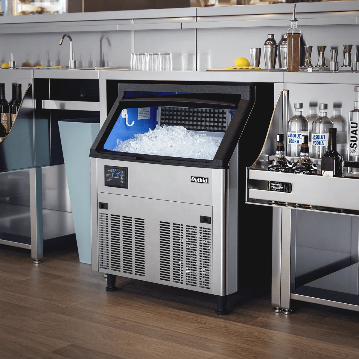 26" Stainless Steel Undercounter Ice Machine with 90 LBS Bin Y959