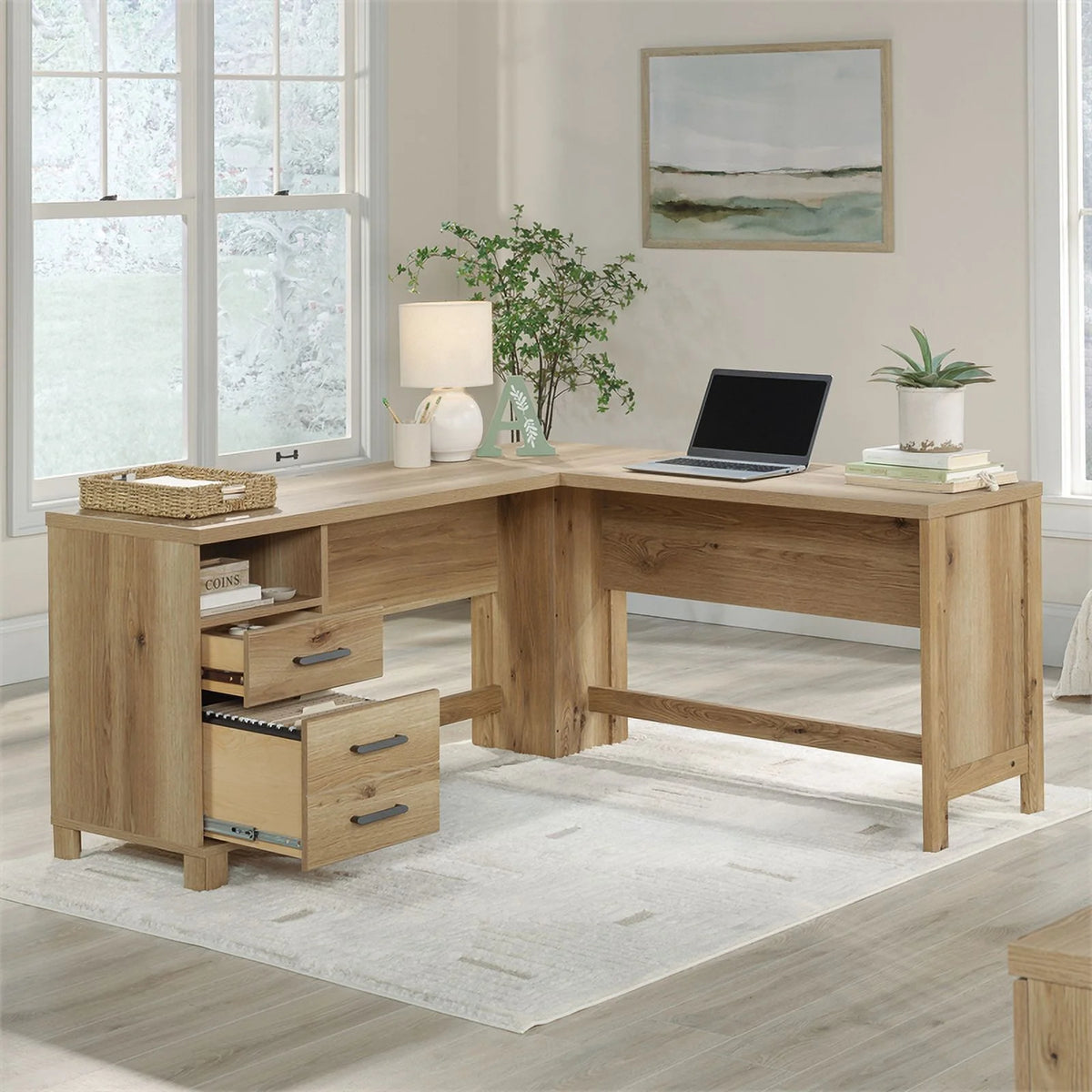 Engineered Wood L-Desk Q438463