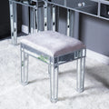 Mirrored Vanity Stool Makeup Bench Cushioned Chair H22165