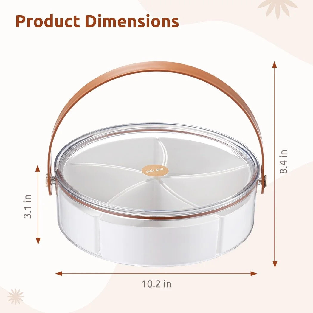Portable 5-Compartment Organizer Tray with Lid and Handle J65628