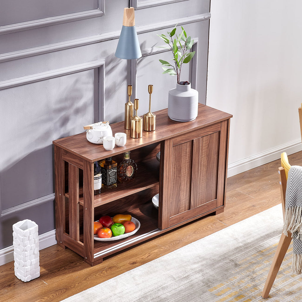 Brown Wood Buffet Table Sideboard Cabinet Q7746