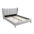 King Size Light Gray Fabric Bed B27392