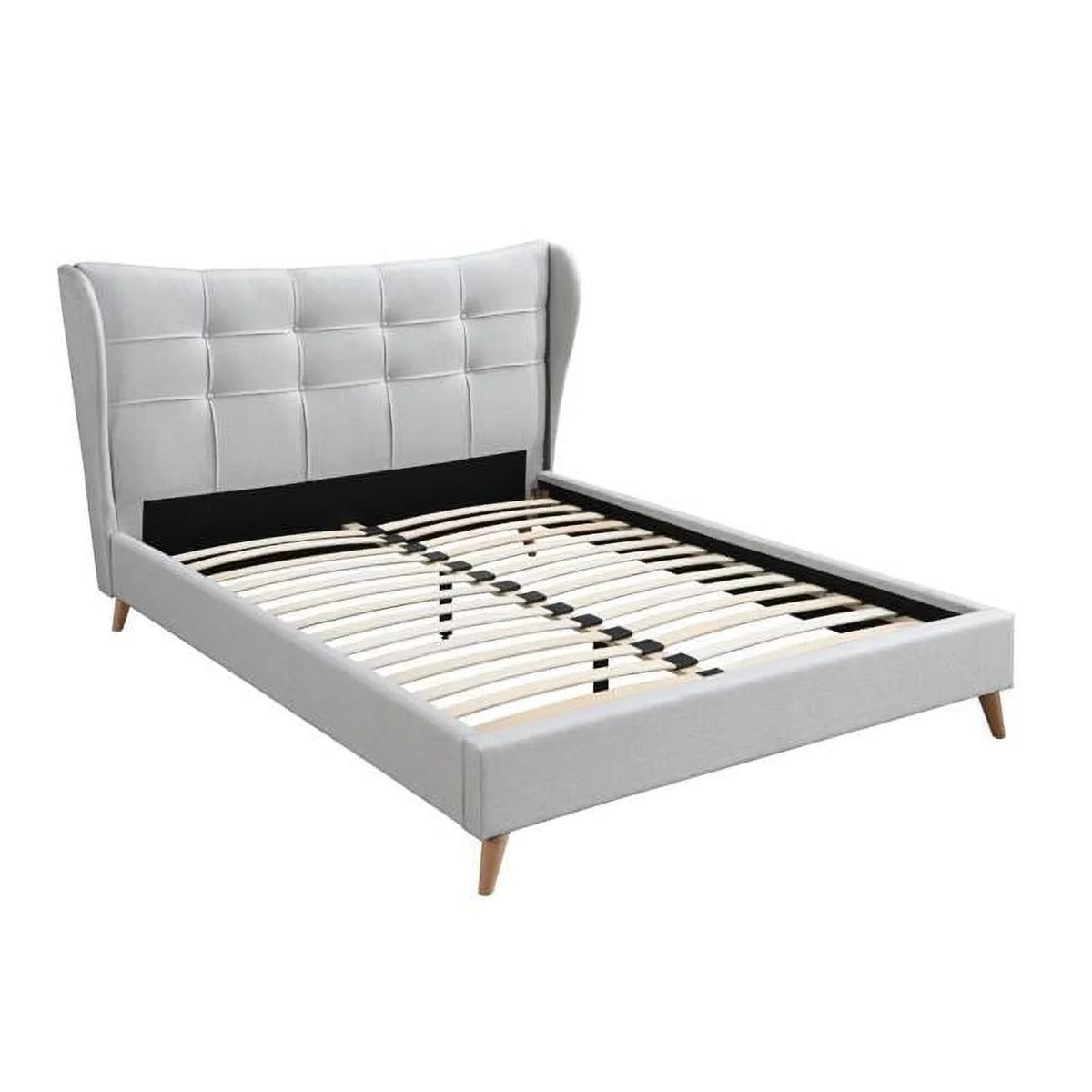 King Size Light Gray Fabric Bed B27392