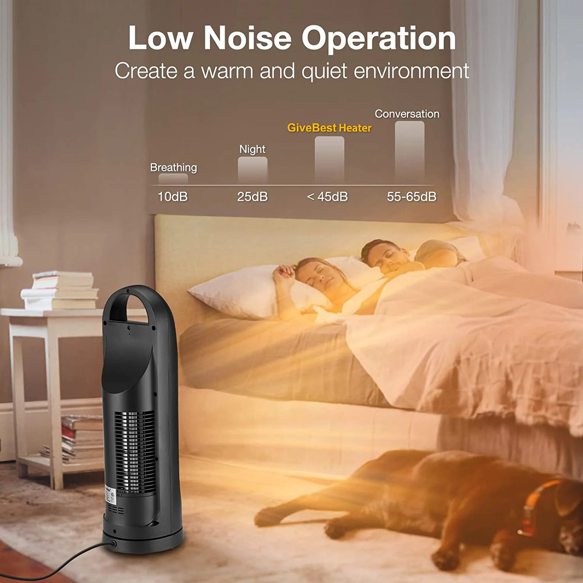 22" Electric Oscillating Tower Space Heater with Thermostat, Remote, Timer, 1500W V20664