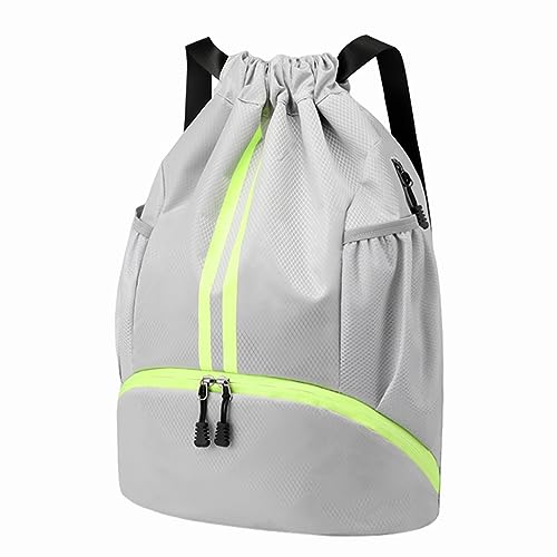 Drawstring Backpack with Shoes Compartment and Wet Proof Pocket U9825