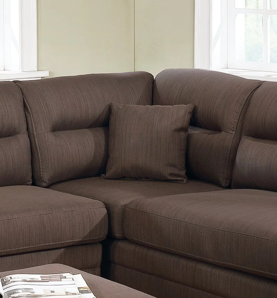 Grey Polyfiber Reversible Sectional Sofa with Ottoman I71147