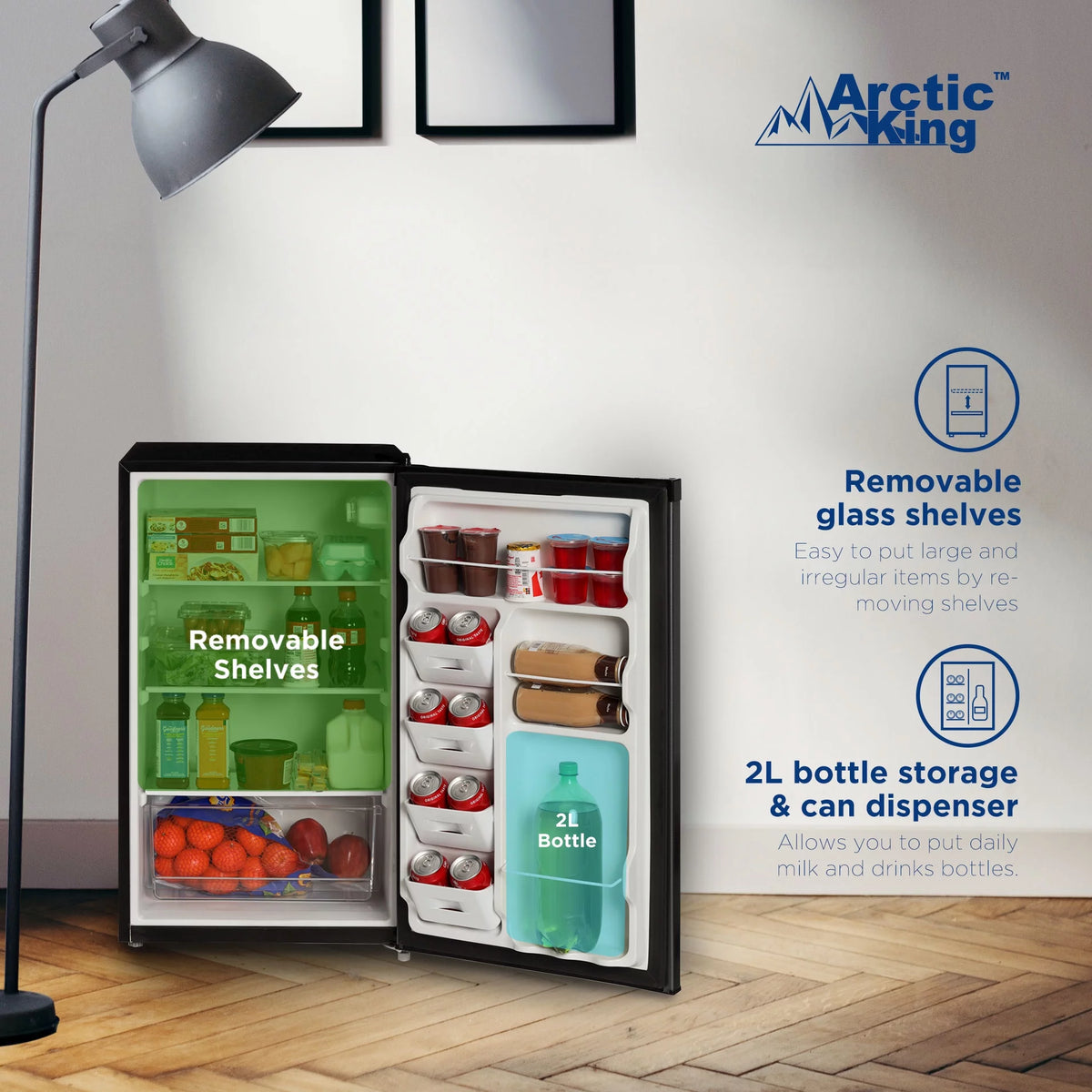 4.4 Cu ft Black Stainless Steel Look Mini Fridge X513964