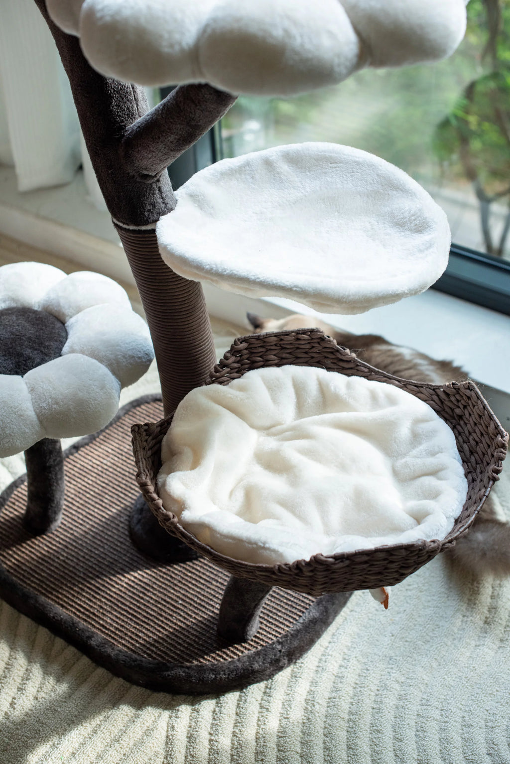 Natural Blossom Woven Tree Branches 6-Level Cat Tree with Hammock T37213