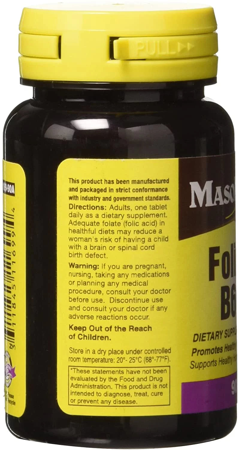 B6/B12/Folic Acid Tablets Dietary Supplement 90 Count Pack of 3 P526222