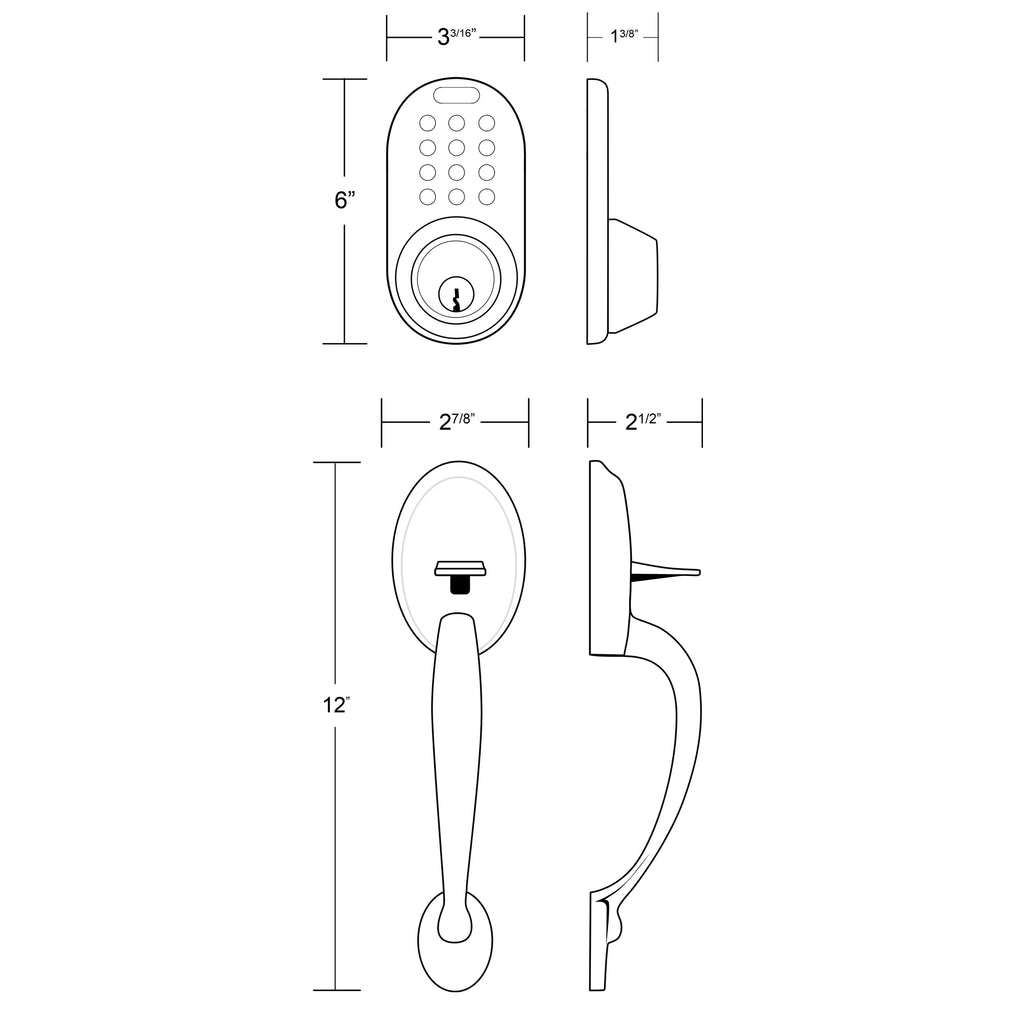 Keyless Entry Deadbolt and Handleset Door Lock with Electronic Digital Keypad Satin Nickel U503148