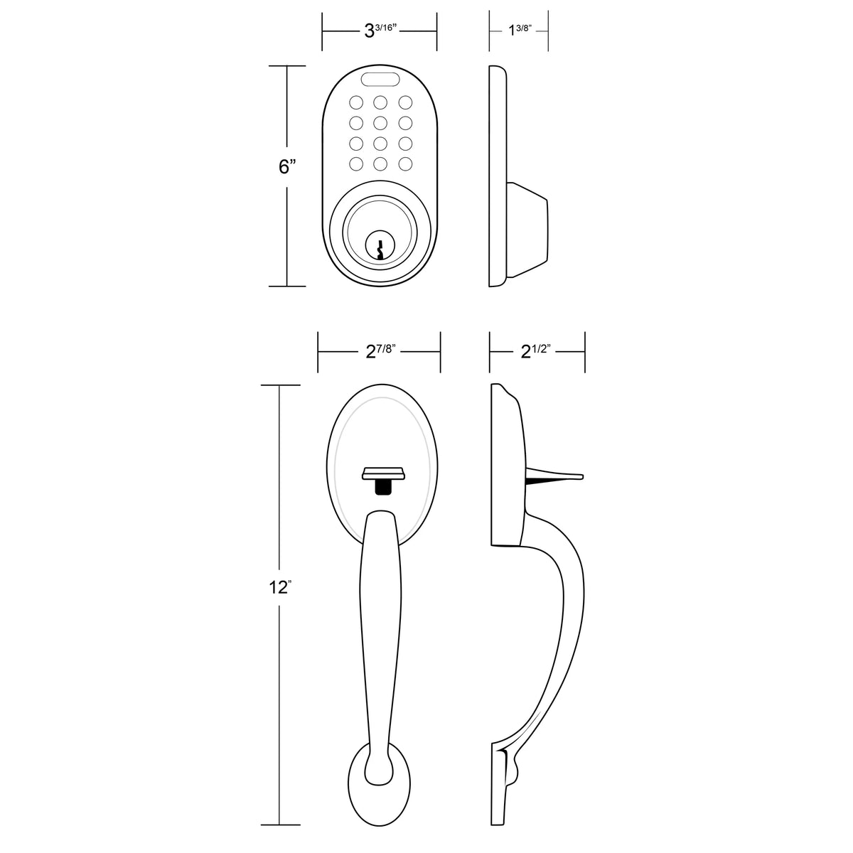Keyless Entry Deadbolt and Handleset Door Lock with Electronic Digital Keypad Satin Nickel U503148