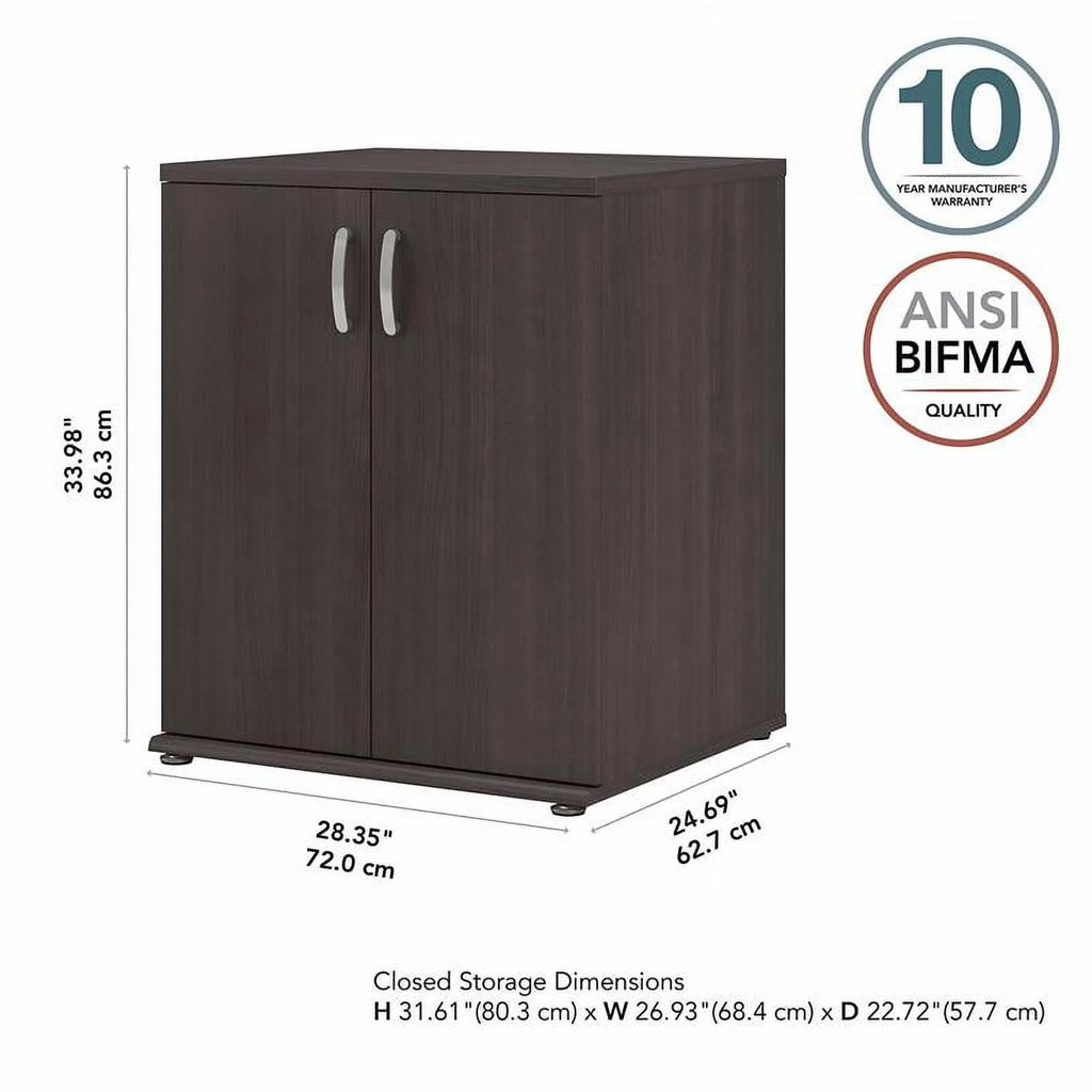 Storm Gray Engineered Wood Cabinet with Doors Y535